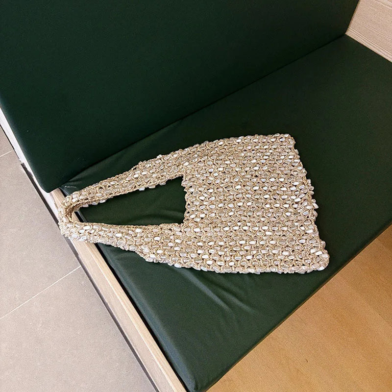 Beaded Hobo Shoulder Bag