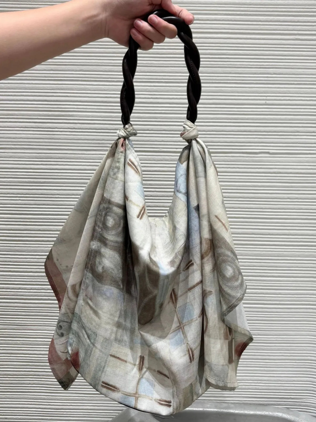Printed Scarf Shoulder Bag