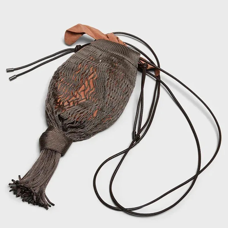 Mesh Tassel Crossbody Bag