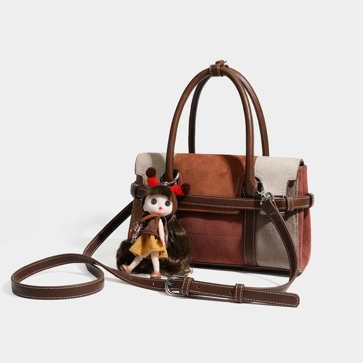 Patchwork Bowling Shoulder Bag