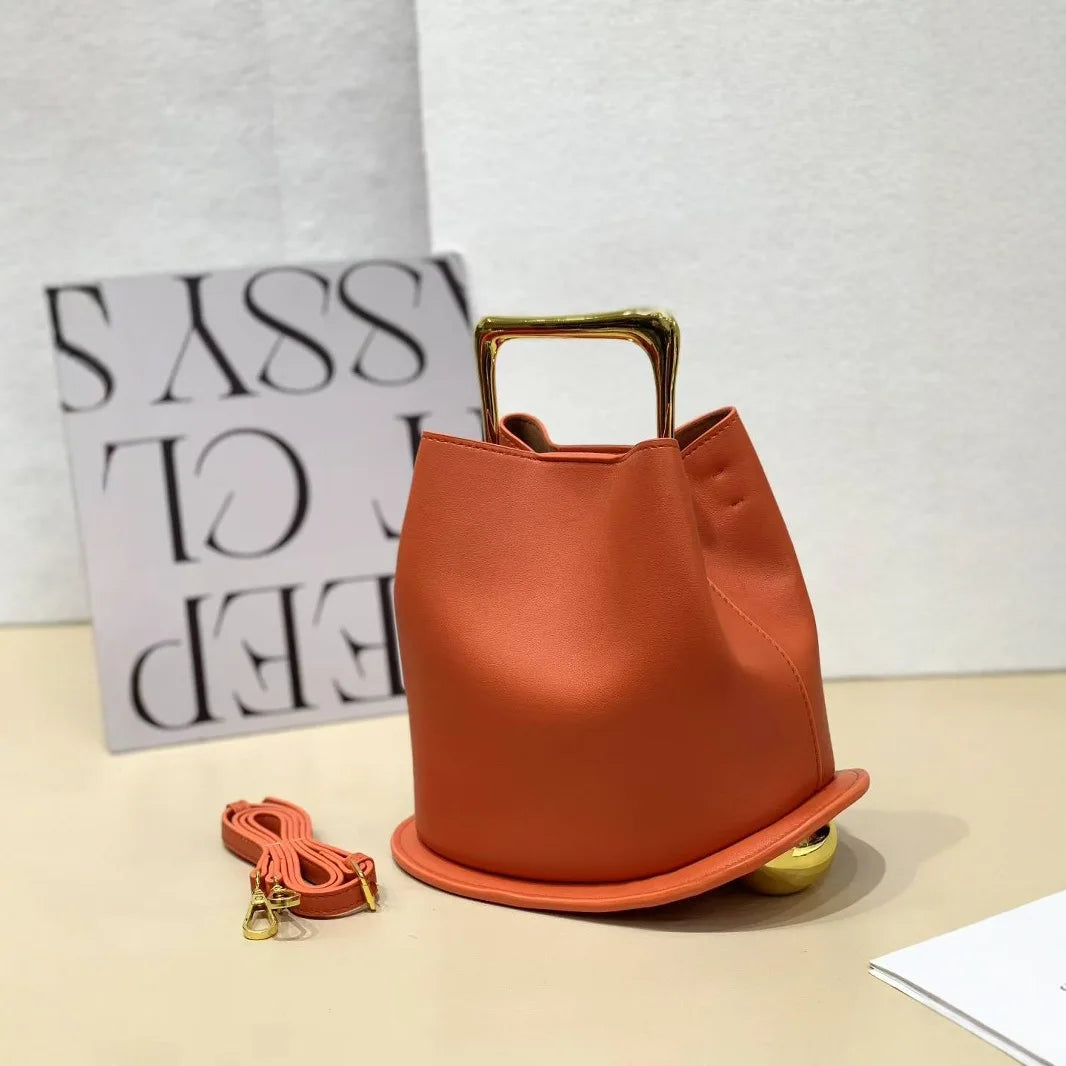 Frame-Handle Bucket Bag