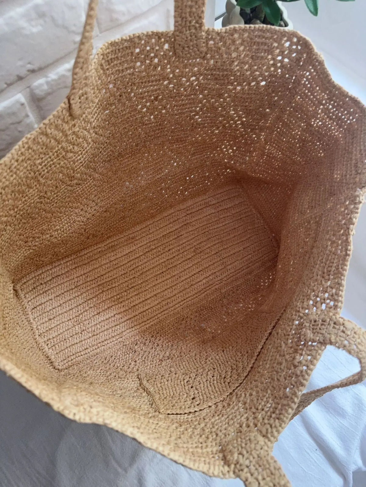 Wide Woven Tote Bag