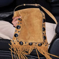 Studded Fringe Shoulder Bag
