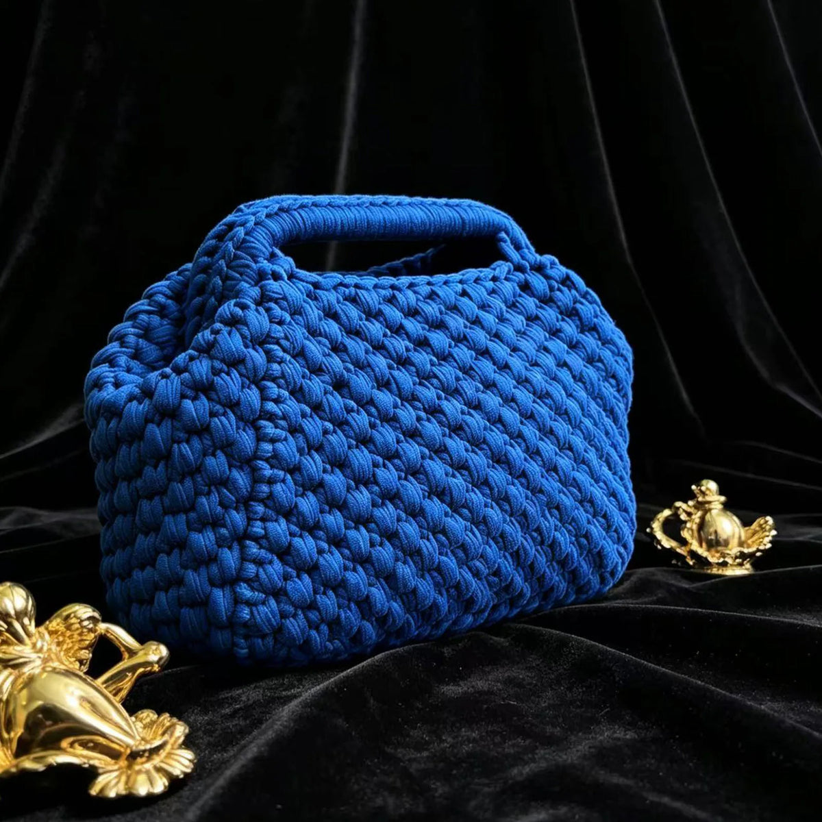 Chunky-Woven Top-Handle Bag
