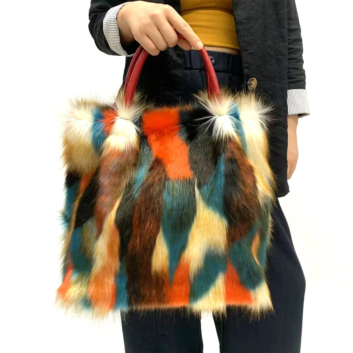 Shaggy Plush Tote Bag
