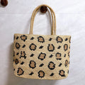 Leopard-Pattern Woven Tote