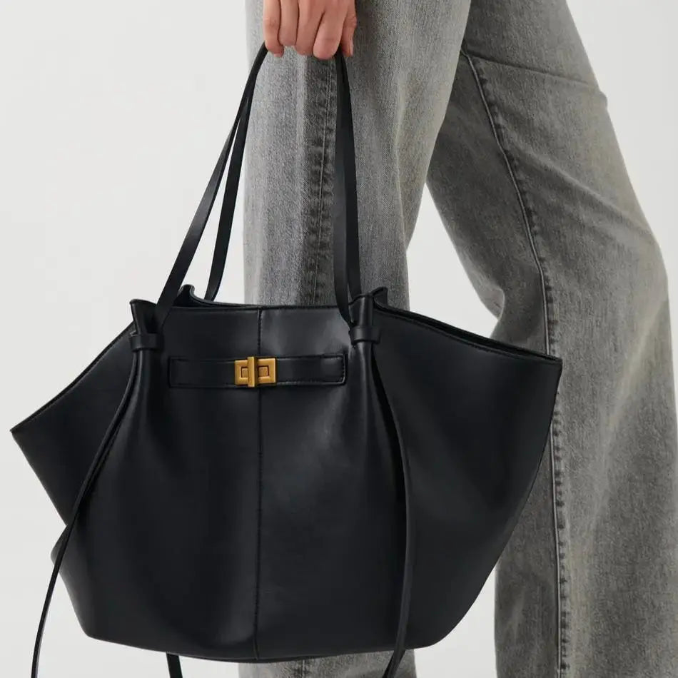 Belted Trapeze Tote Bag