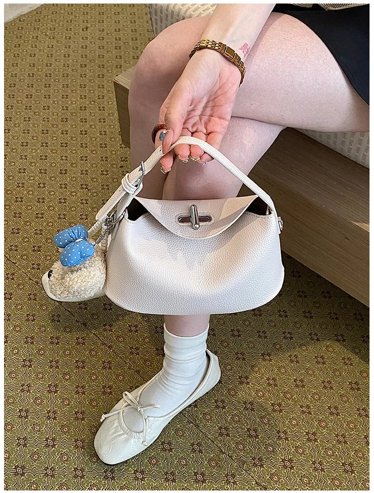 Curved Zip Shoulder Bag