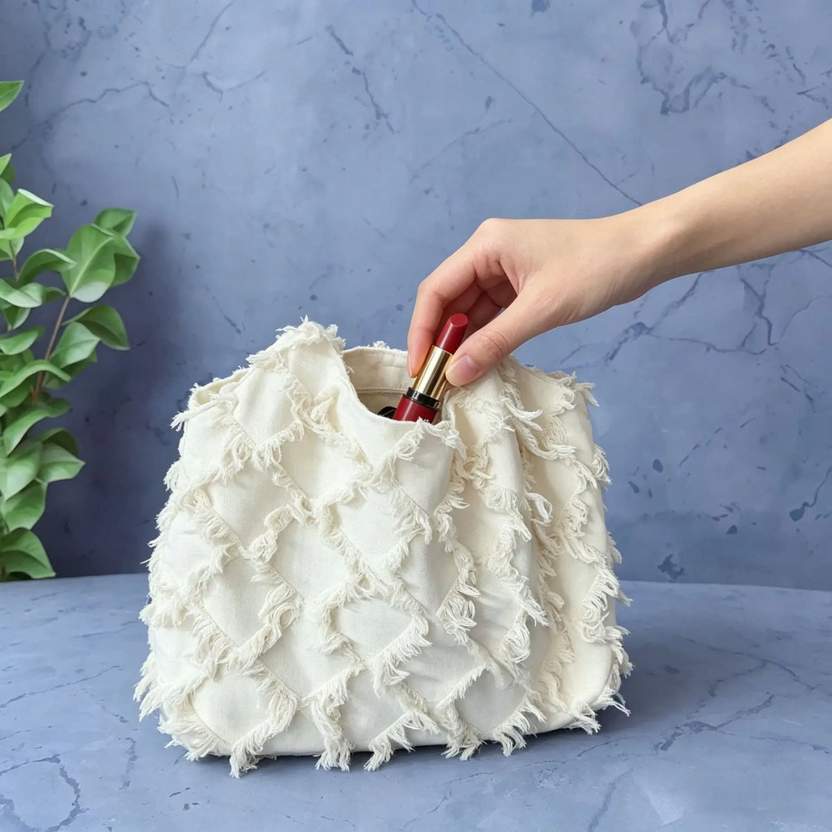 Fringed Diamond Shoulder Bag
