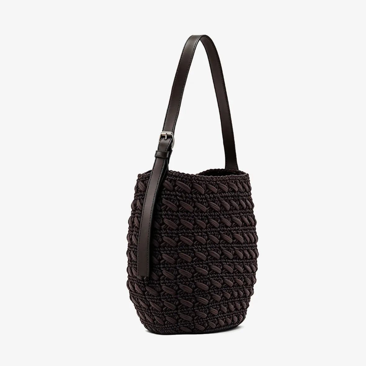 Textured Bucket Shoulder Bag
