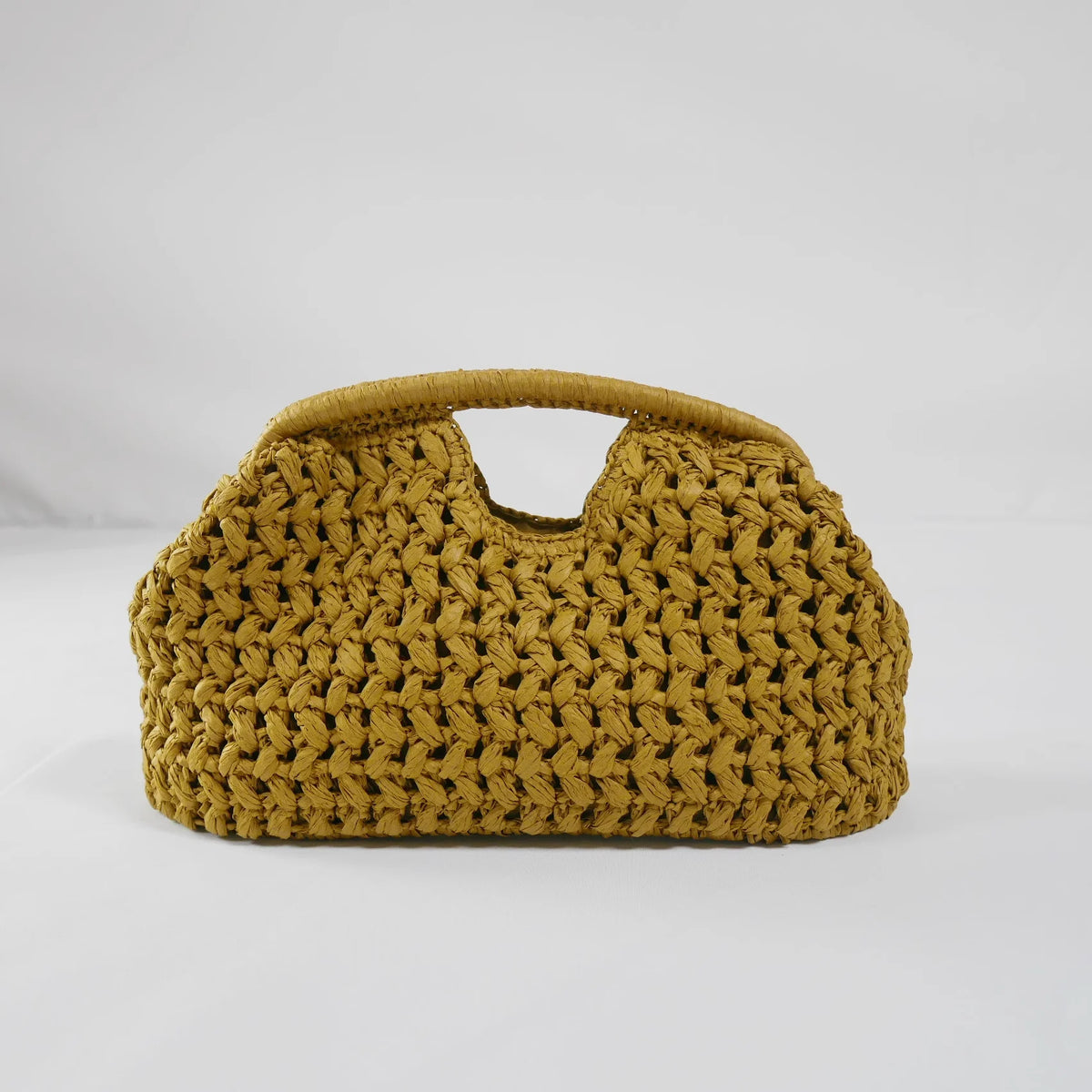 Woven Cutout-Handle Handbag