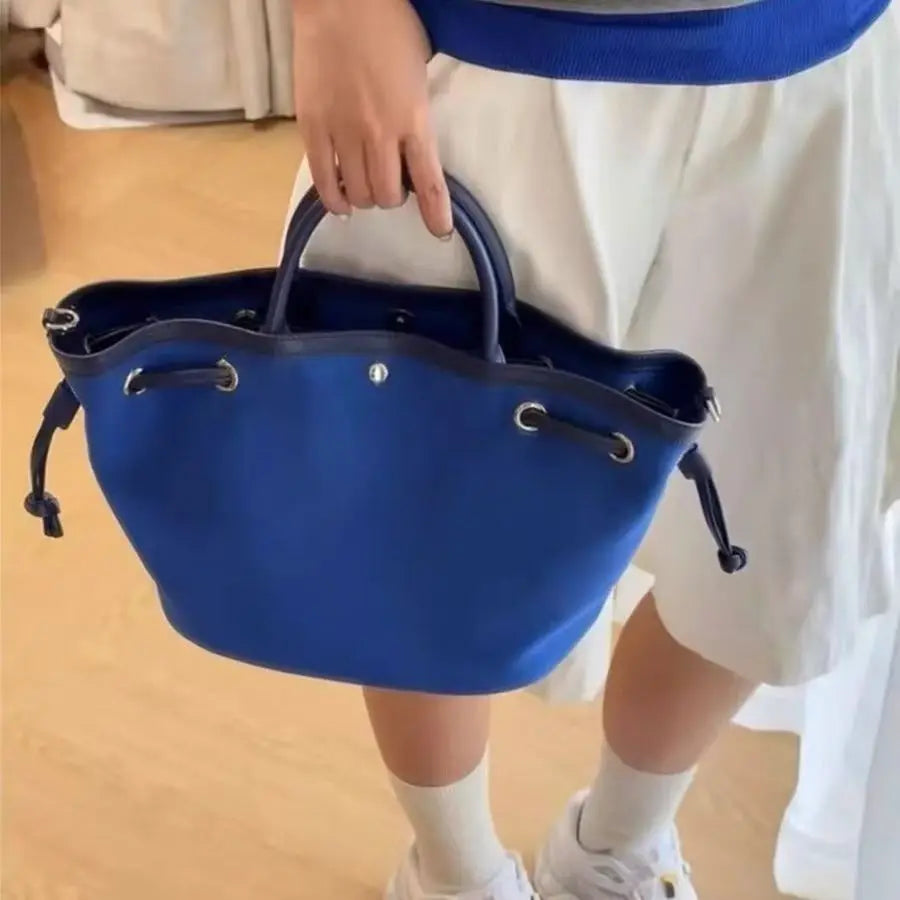 Eyelet Drawstring Tote Bag