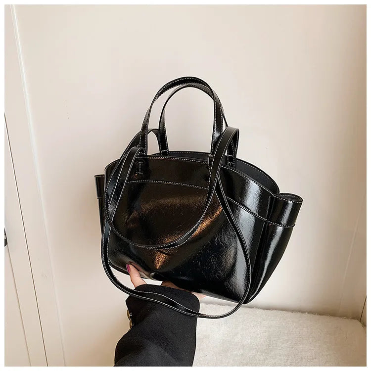 Winged Top-Handle Tote Bag