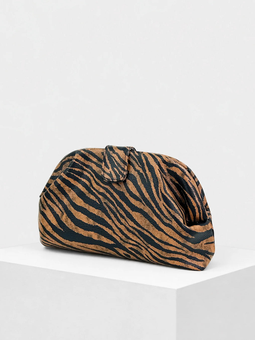 Tiger-Stripe Pouch Clutch