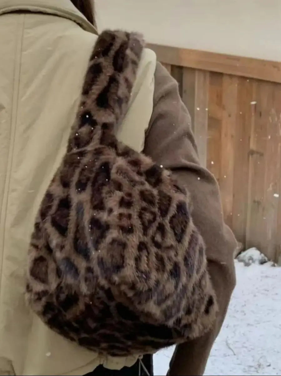 Plush Hobo Shoulder Bag