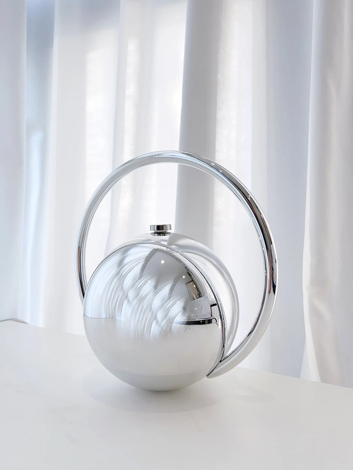 Swirl Ring-Handle Evening Clutch