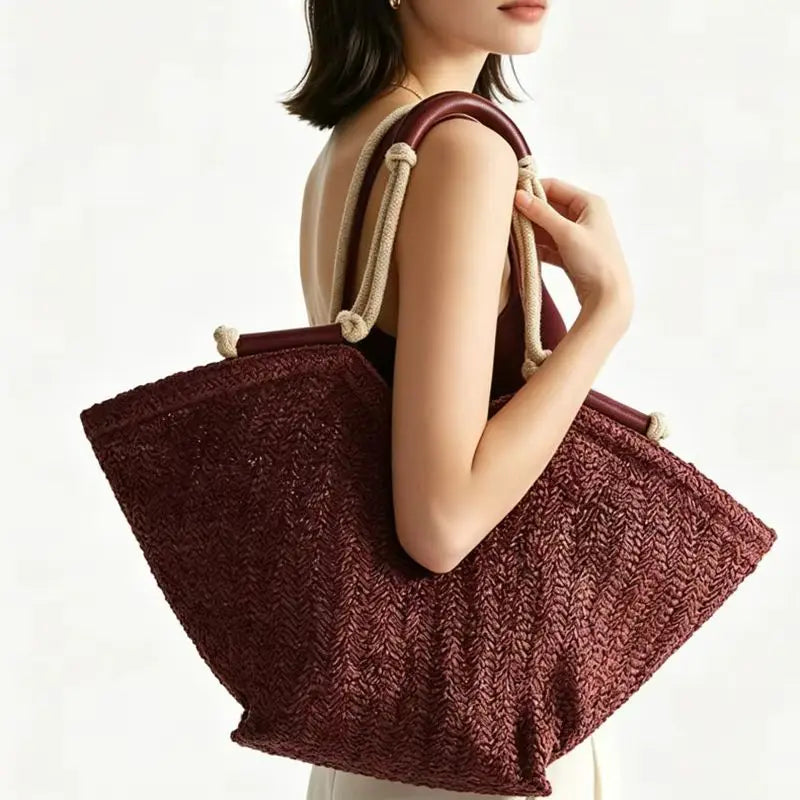 Woven Fan-Shaped Shoulder Bag