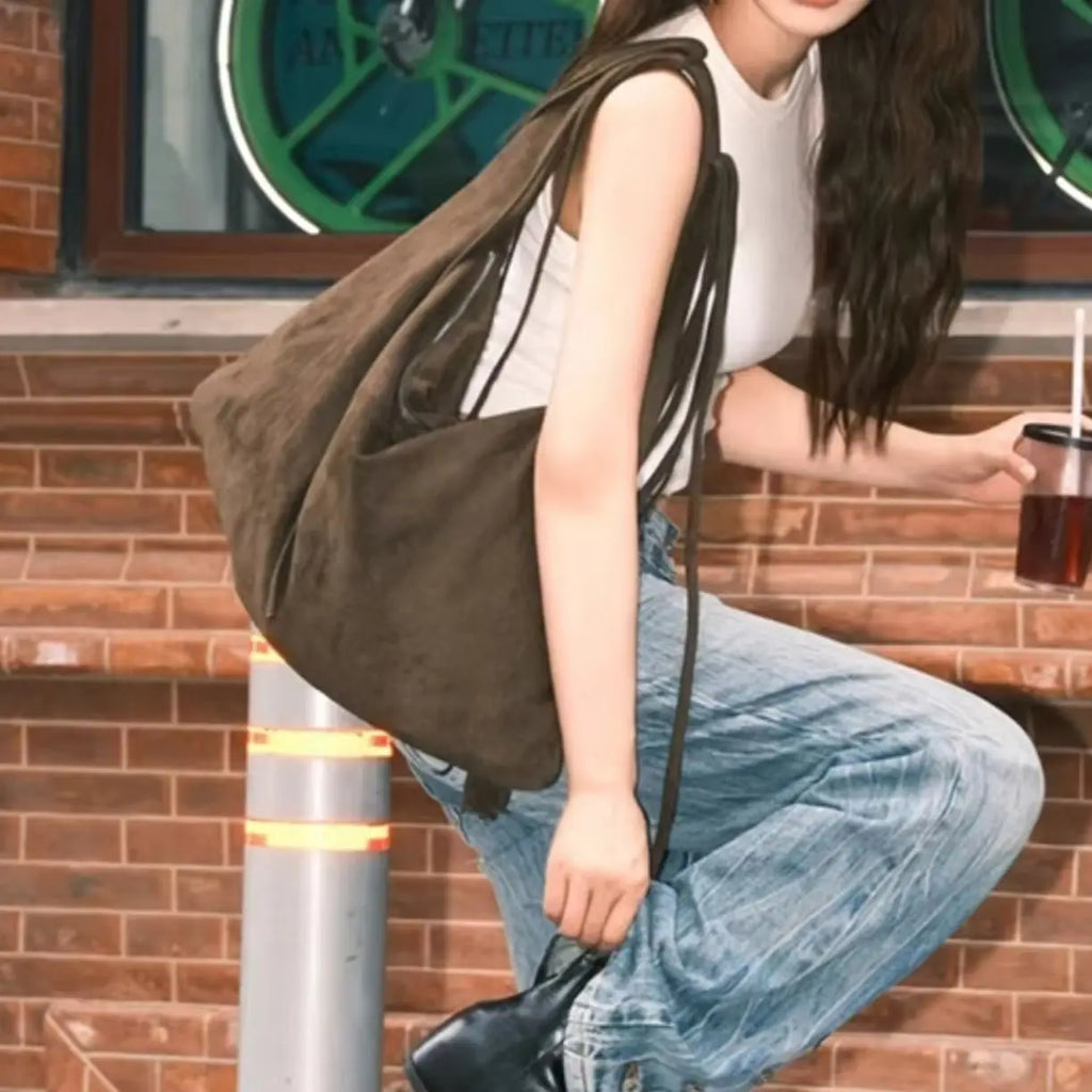 Fringed Slouchy Shoulder Bag