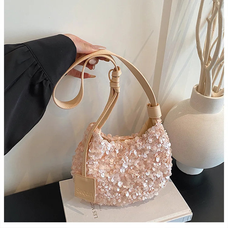 Sequin Hobo Shoulder Bag